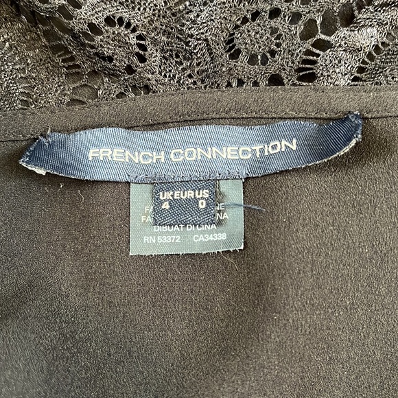 French Connection Black Lace Top Sz 0 - Picture 5 of 7
